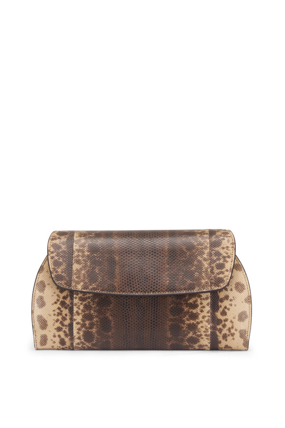 The Row Curved Beige Ans Leather Clutch