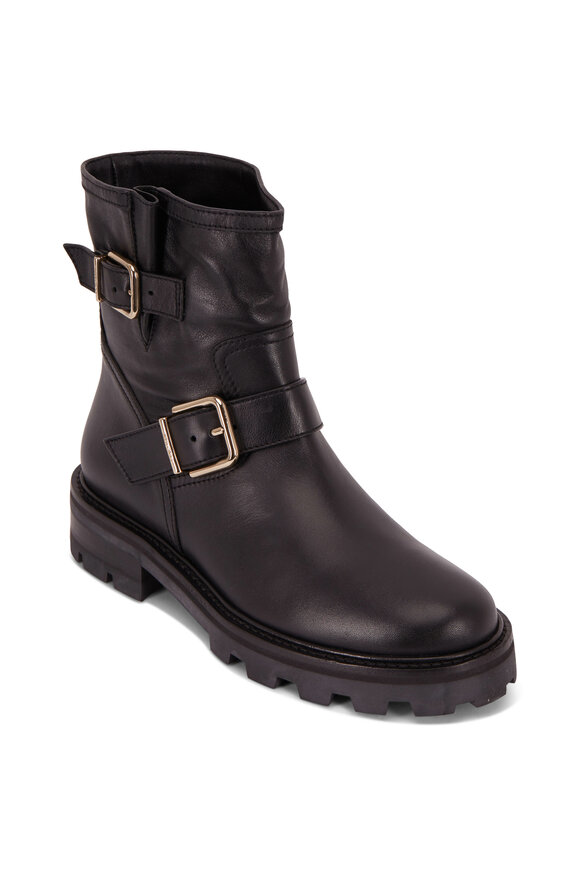 Youth II Black Leather Biker Boot