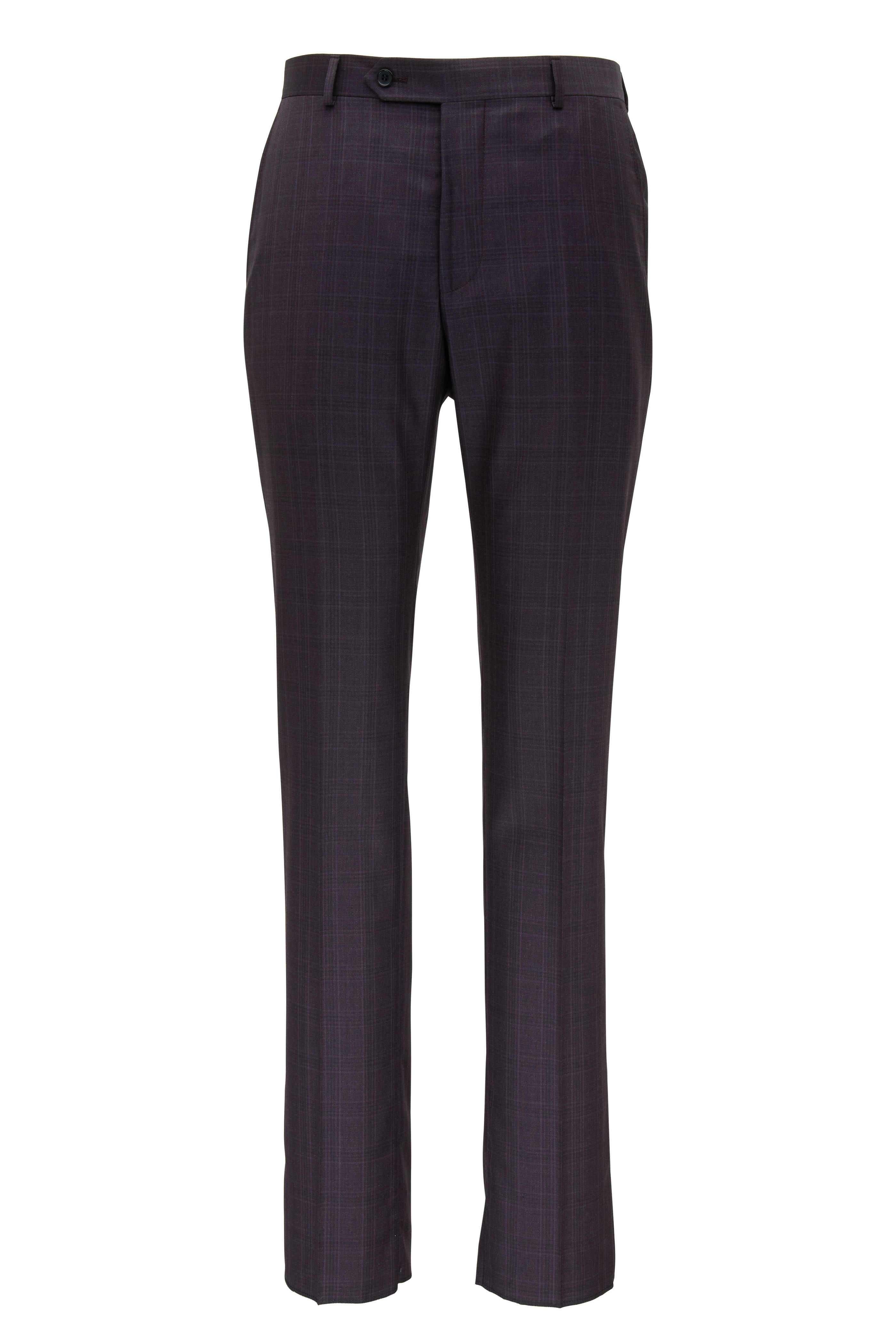 Samuelsohn - Bennet Dark Purple Plaid Wool Suit