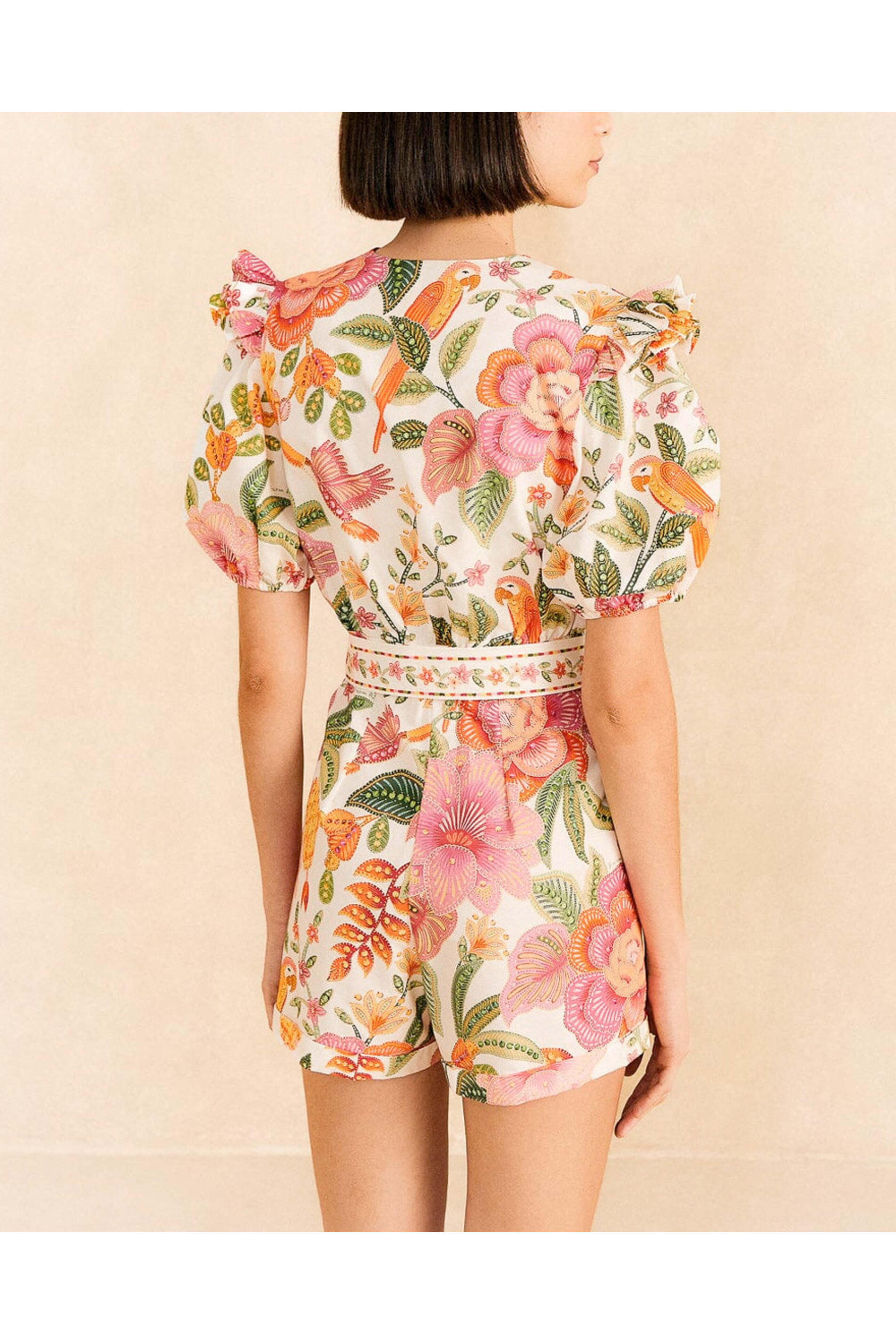 Farm Rio - Macaw Bloom Off-White Romper