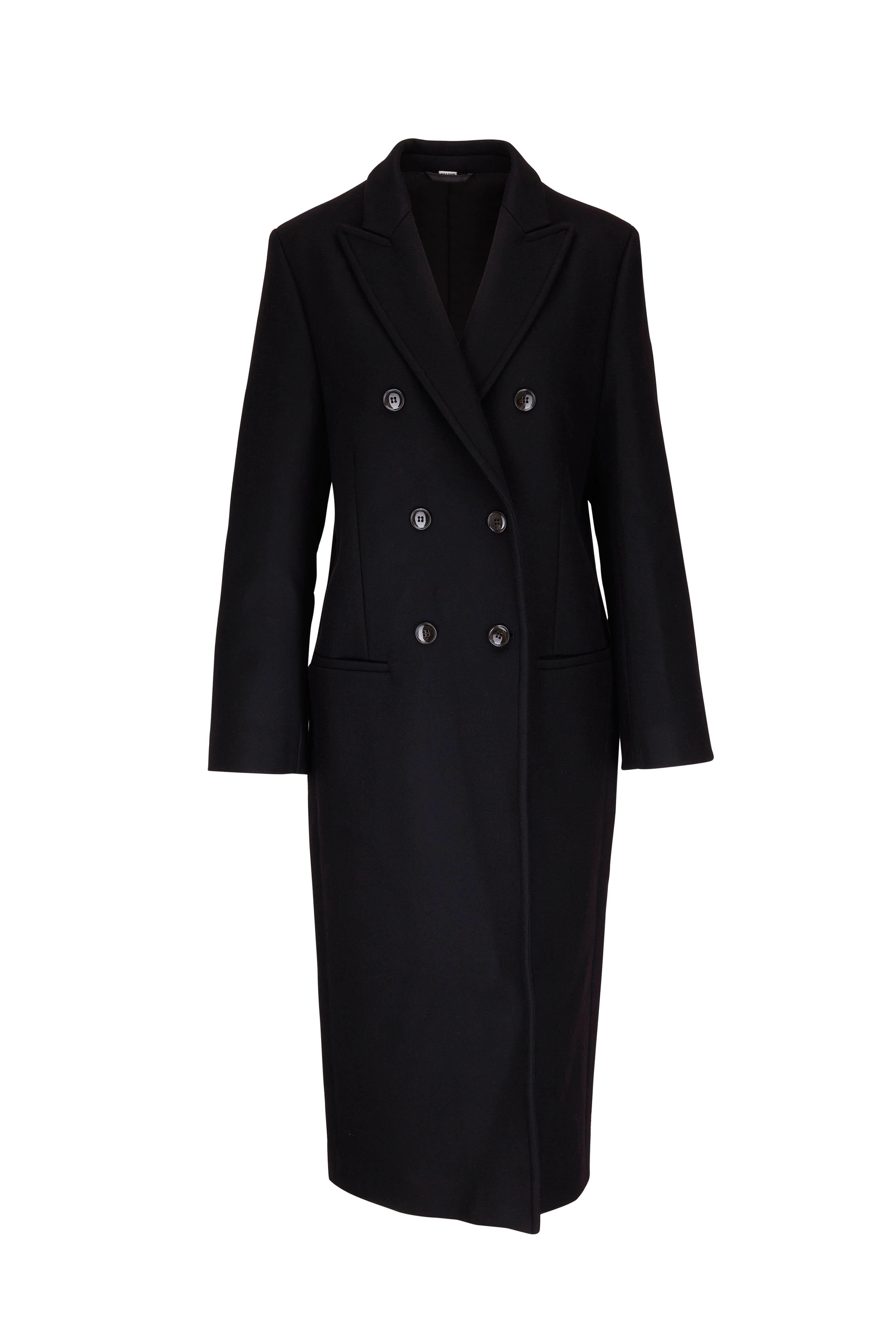 Totême - Tailored Black Wool Overcoat | Mitchell Stores