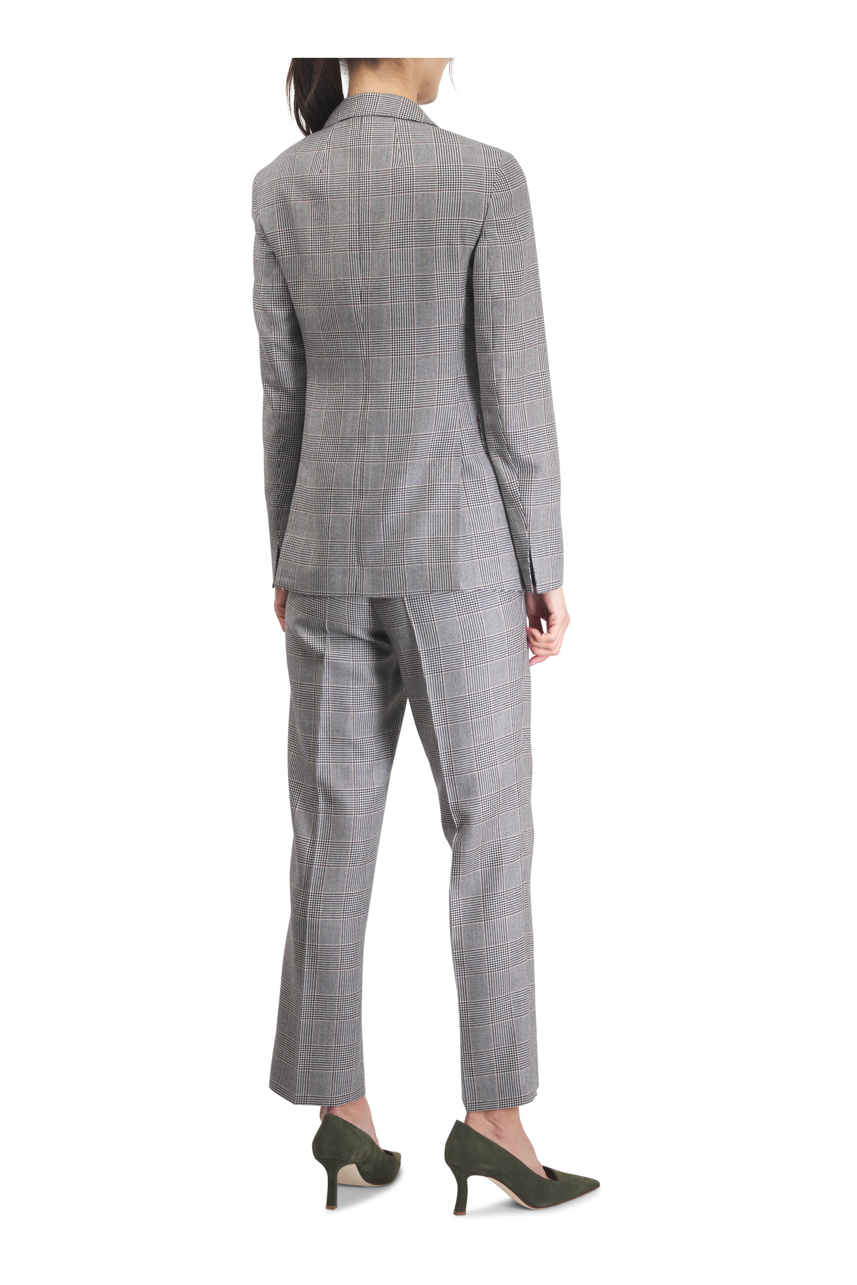 Akris - Faria Black & Natural Check Slim Ankle pant