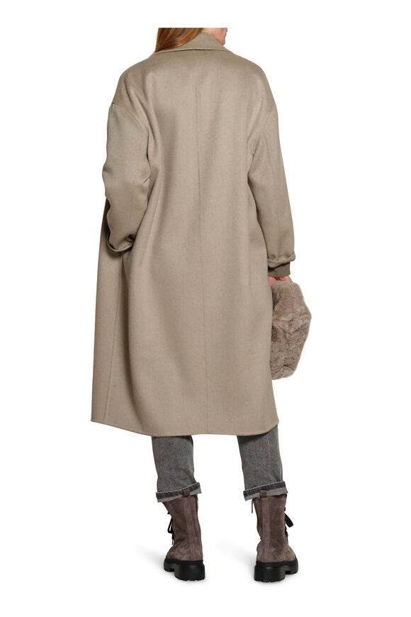 Brunello Cucinelli - Hand Crafted Sage Cashmere Double-Breasted Coat