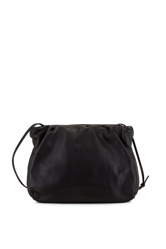 The Row - Bourse Black Leather Shoulder Bag