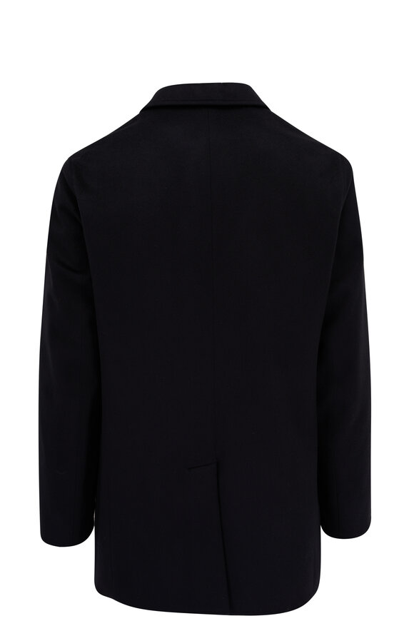 Maurizio Baldassari Navy Wool & Nylon Reversible Raincoat - view 4