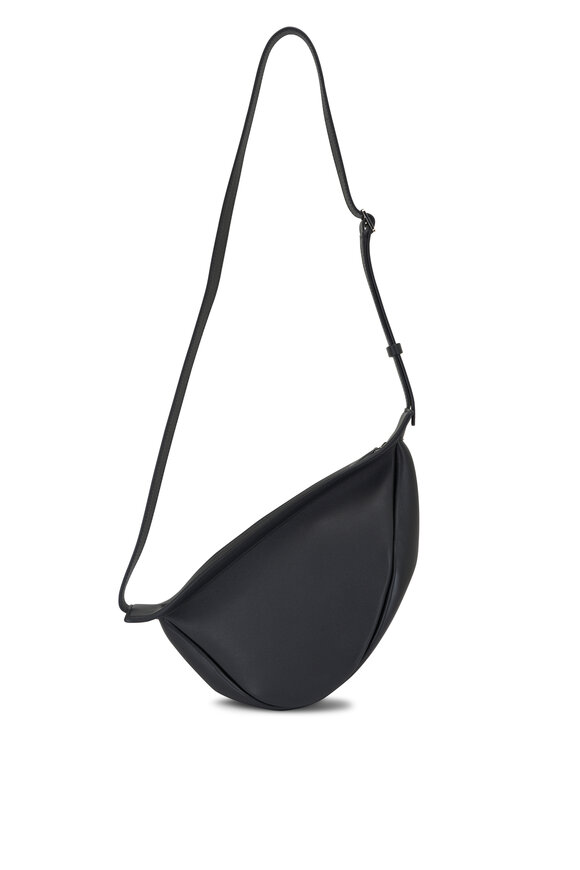 The Row - Small Slouchy Banana Black Suede Crossbody Bag