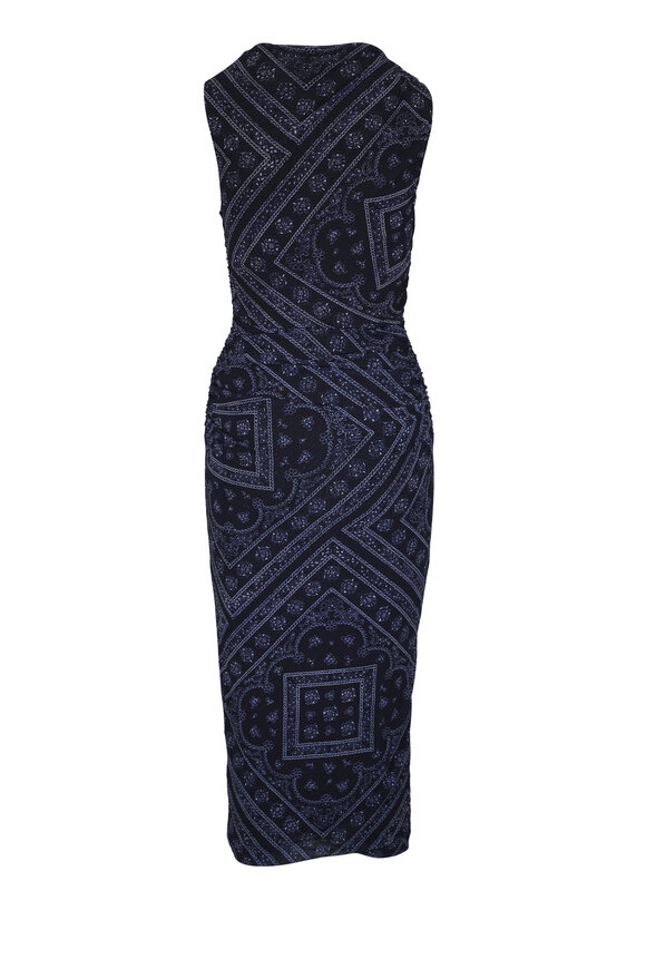 Veronica Beard Rubelle Navy Paisley Print Midi Dress - view 3