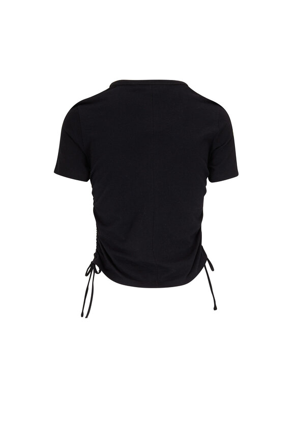 Veronica Beard - Tazi Black Ruched Side T-Shirt