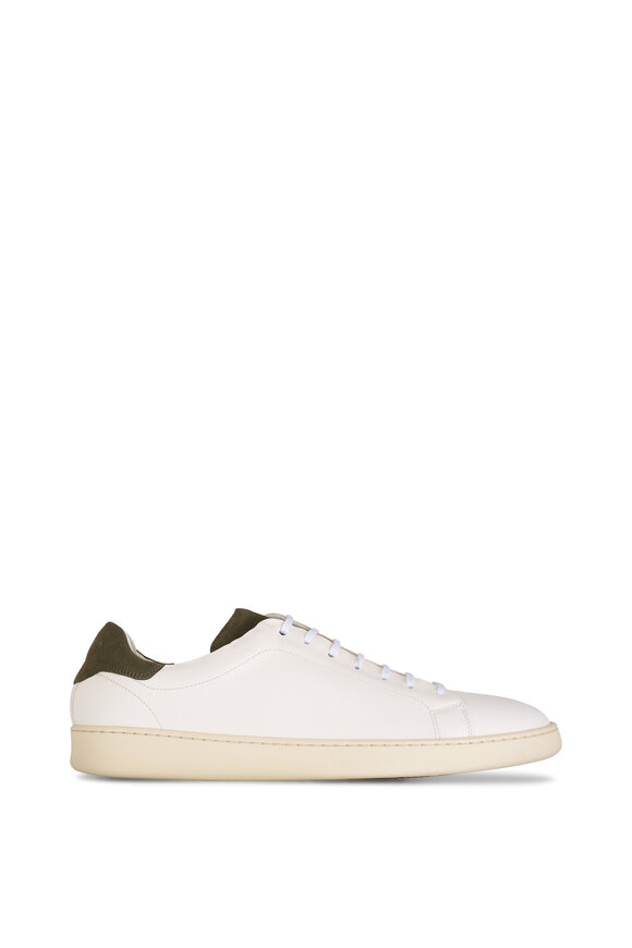 Kiton - White & Green Leather Sneaker 