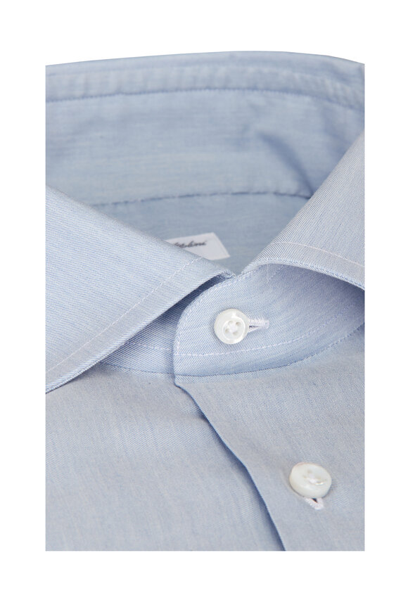 Cesare Attolini Solid Light Blue Sport Shirt - view 2