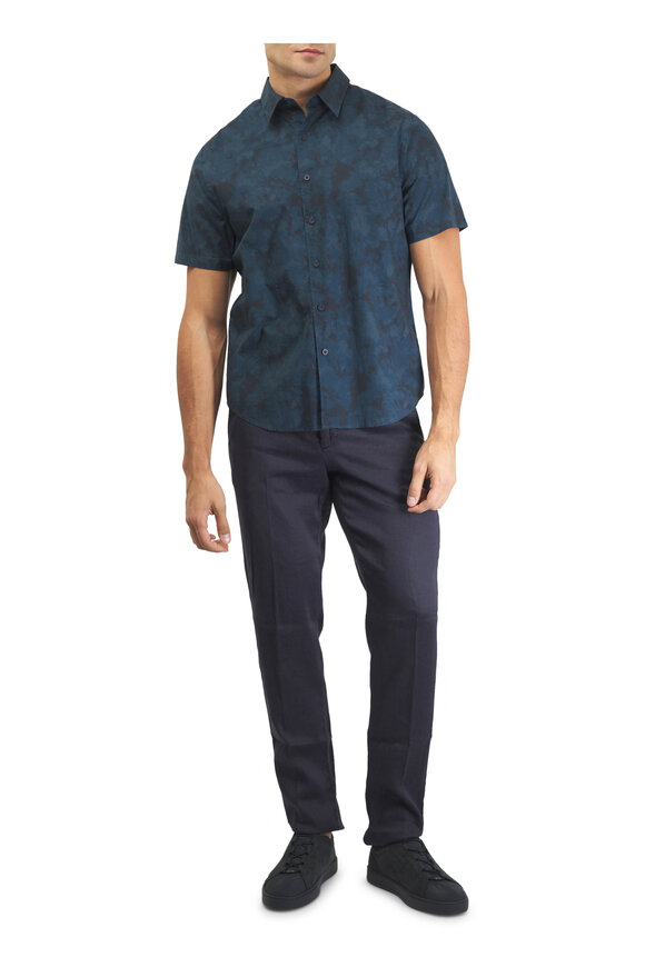 Marco Pescarolo Navy Stretch Linen Drawstring Pant - view 5