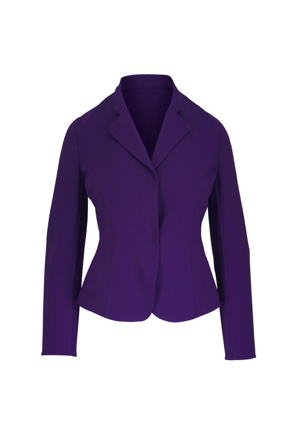 Akris Hamer Dark Purple Bi-Stretch Wool Jacket - view 1