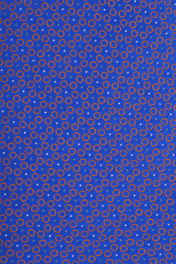 Dolce Punta - Blue Geometric Print Silk Necktie