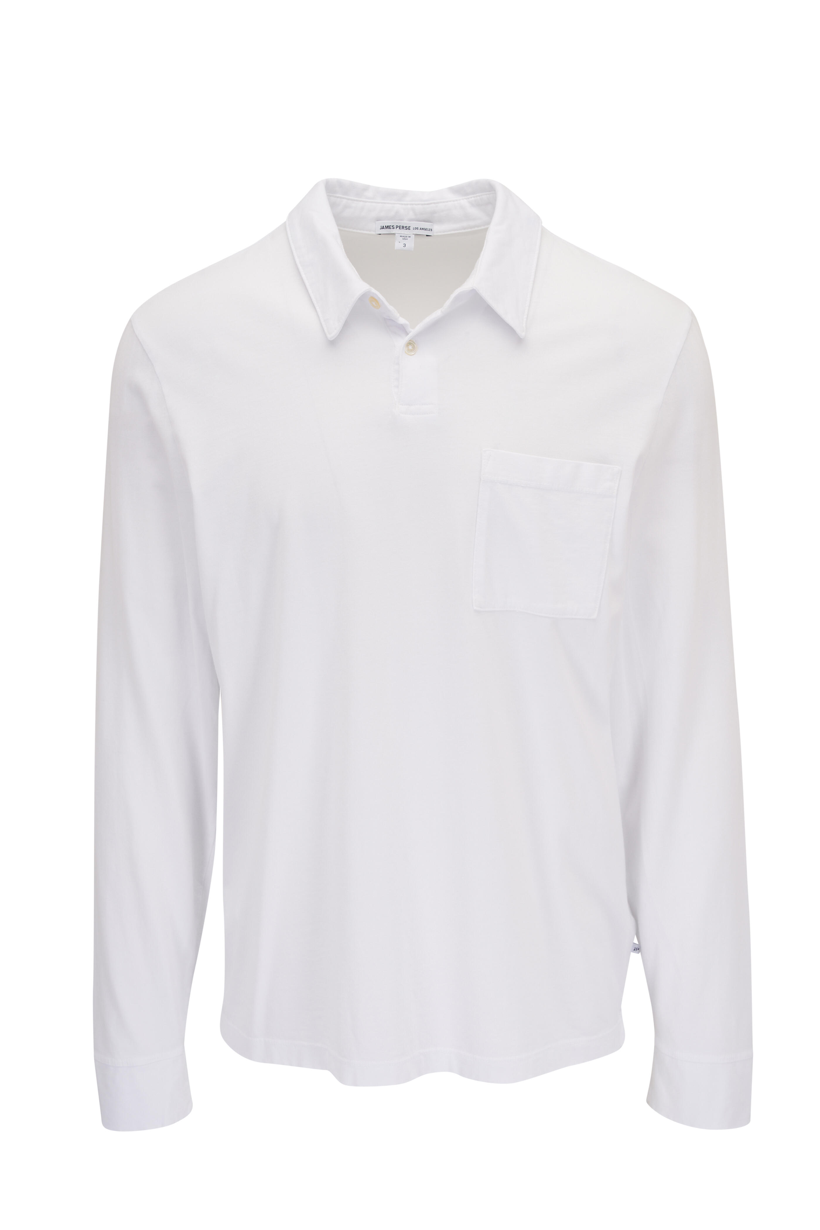 James Perse - White Sueded Jersey Rugby Polo