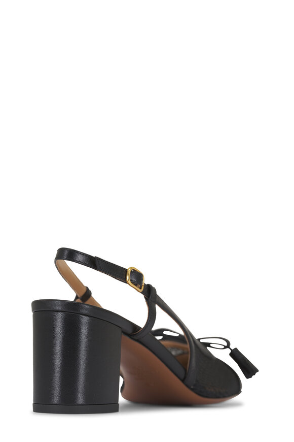 Valentino Garavani Valet Du Roi Black Mesh Slingback Pump, 60mm - view 4