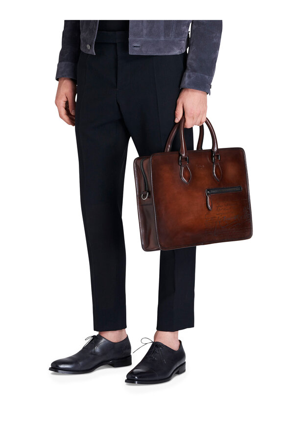 Berluti - Un Jour Engraved Leather Briefcase