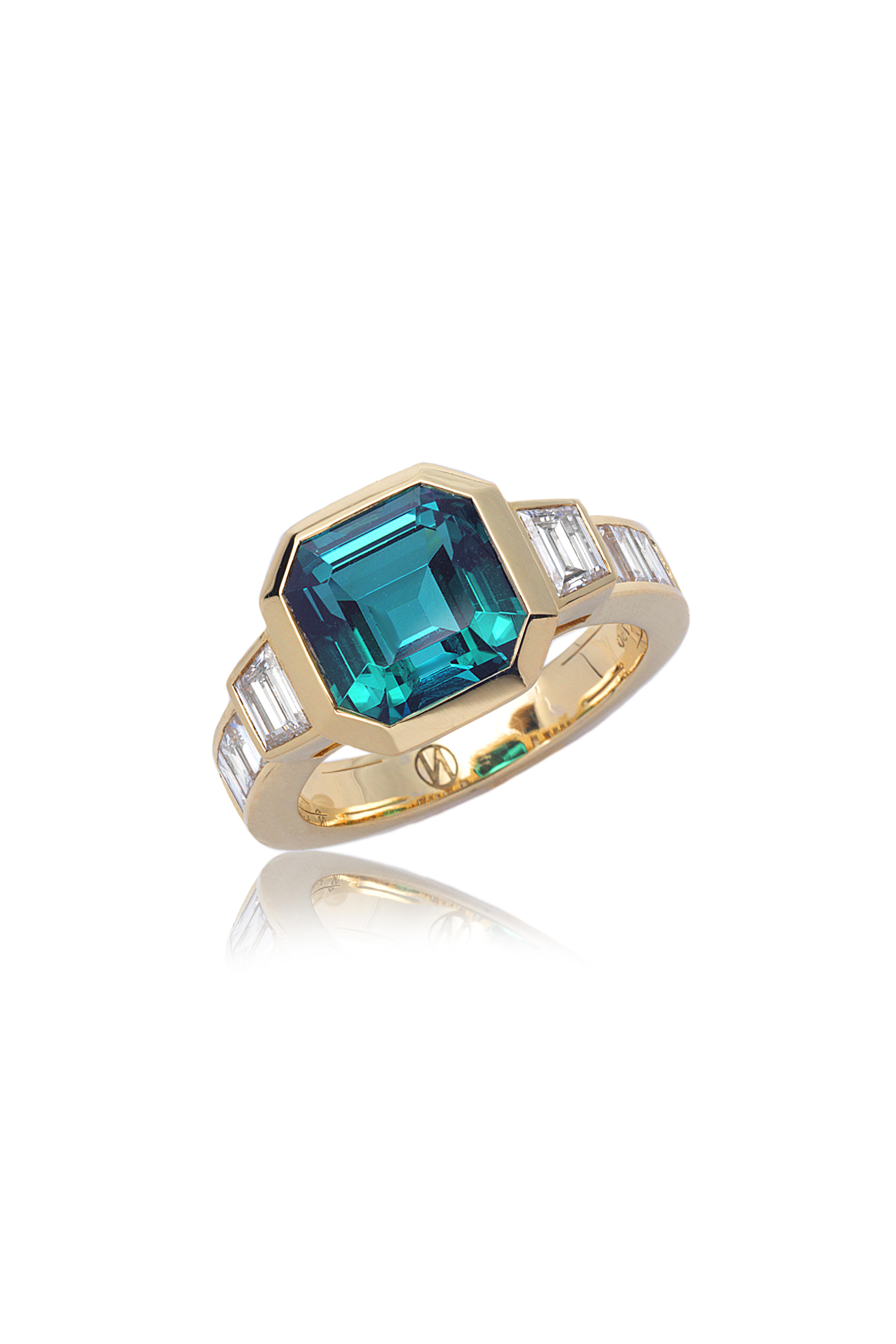 Nam Cho - 18k Yellow Gold Lagoon Tourmaline & Diamond Ring