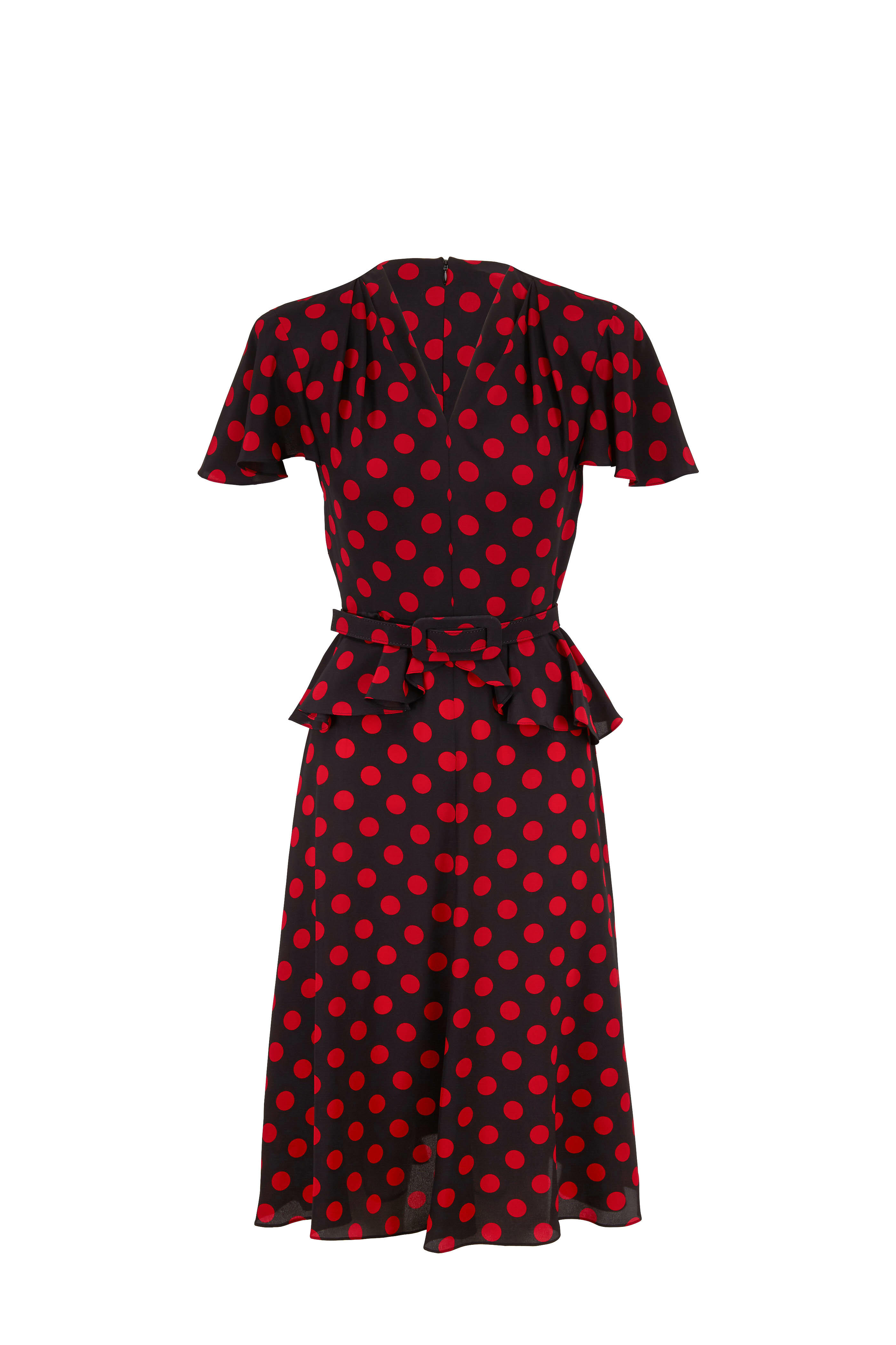 Michael Kors Collection - Black & Crimson Dot Silk Short