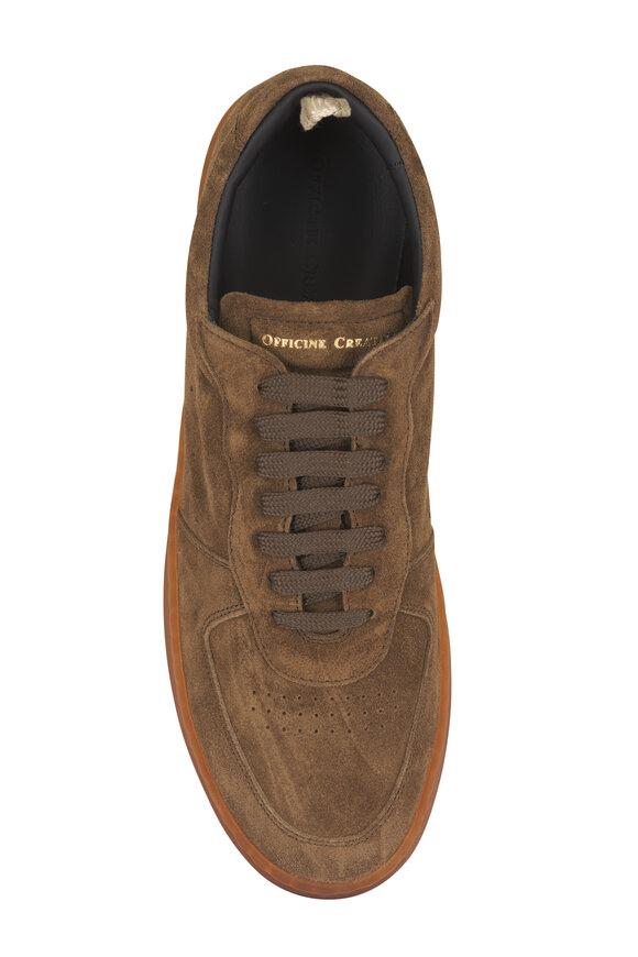 Officine Creative Asset Olive Suede Low Top Sneaker - view 7