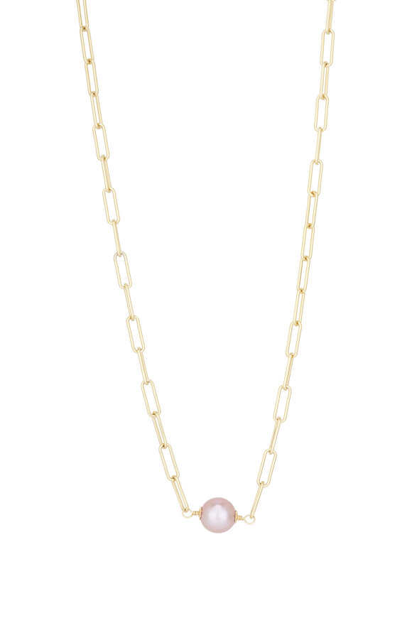 Cristina V. Polished Safety Pin Freshwater Pearl Necklace - view 1
