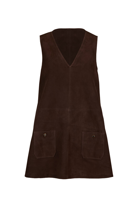 Frame Dark Brown Suede Safari Tent Dress - view 1