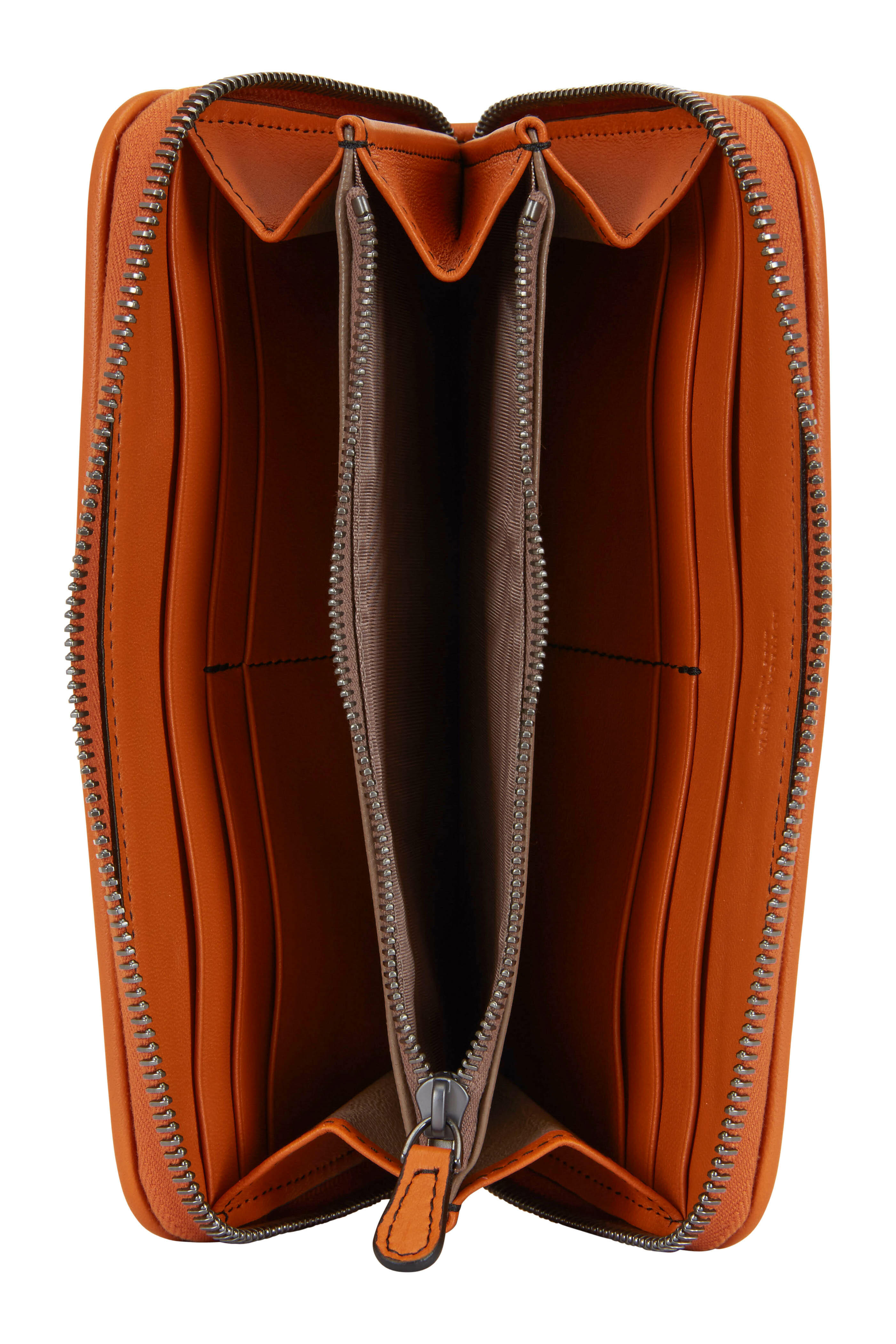 Bottega Veneta - Orange Intrecciato Snakeskin & Leather Zip Wallet