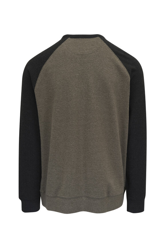 Faherty Brand - Legend Moss Green & Charcoal Gray Crewneck Sweater