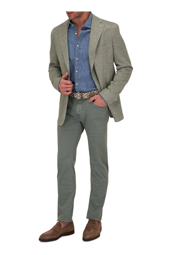 L.B.M. 1911 - Solid Mint Linen & Cotton Sportcoat  