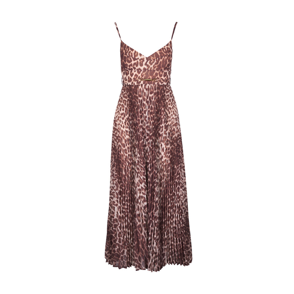 Zimmermann - Sunray Animal Print Pleated Picnic Dress