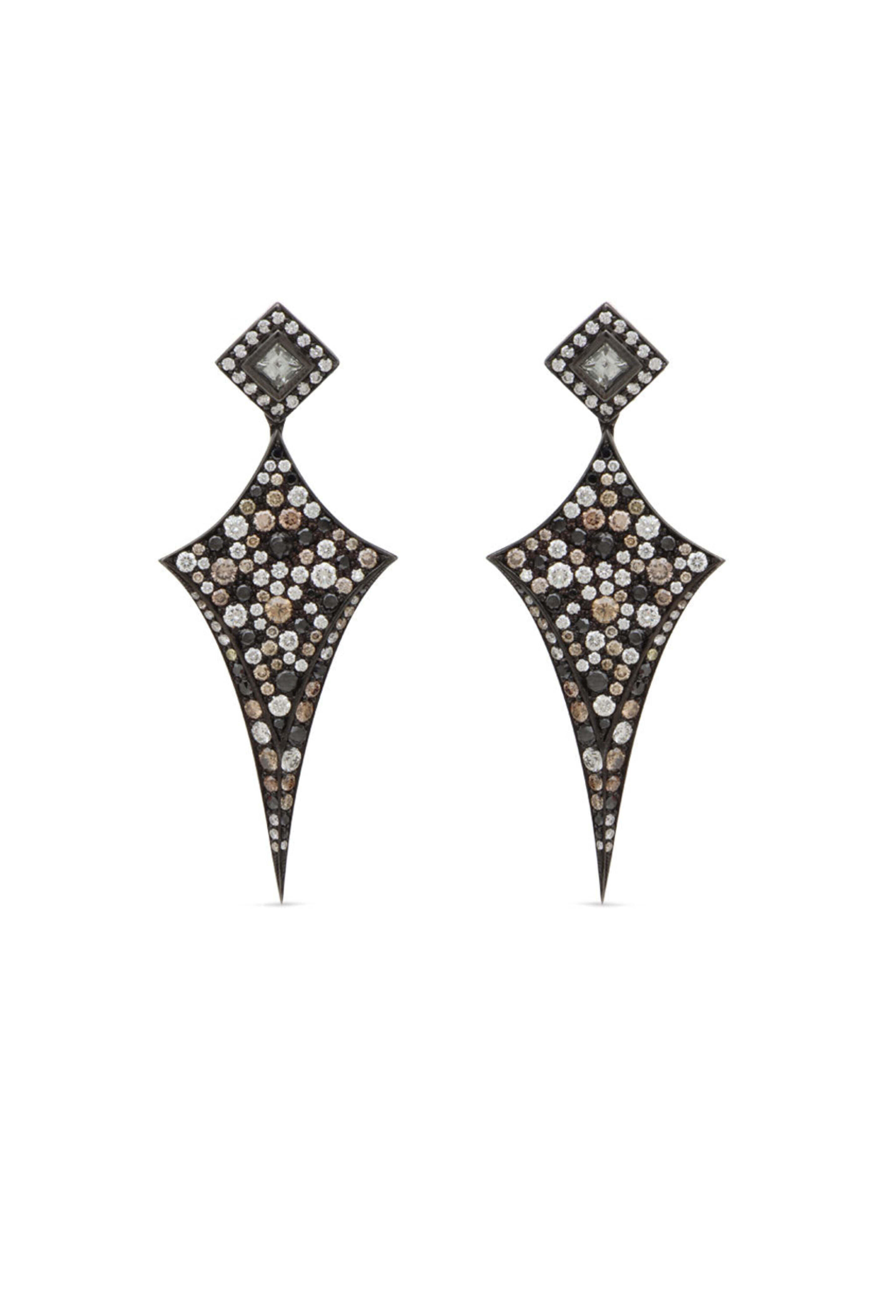 Jared Lehr - Champagne and Black Diamond Earrings