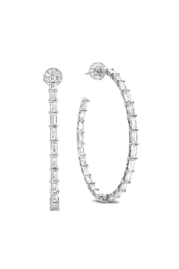Nam Cho Basic Baguette Diamond Hoops