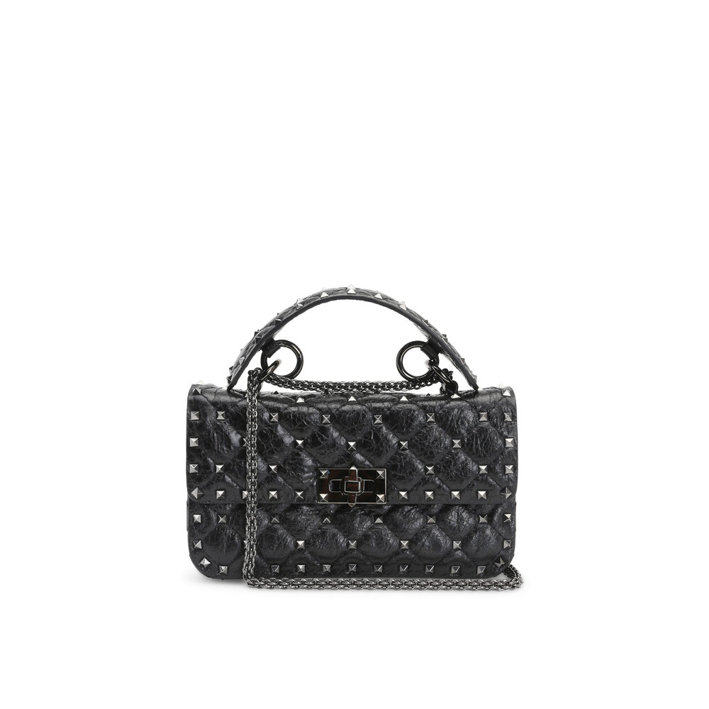 Valentino Garavani - Rockstud Spike Black Quilted Leather
