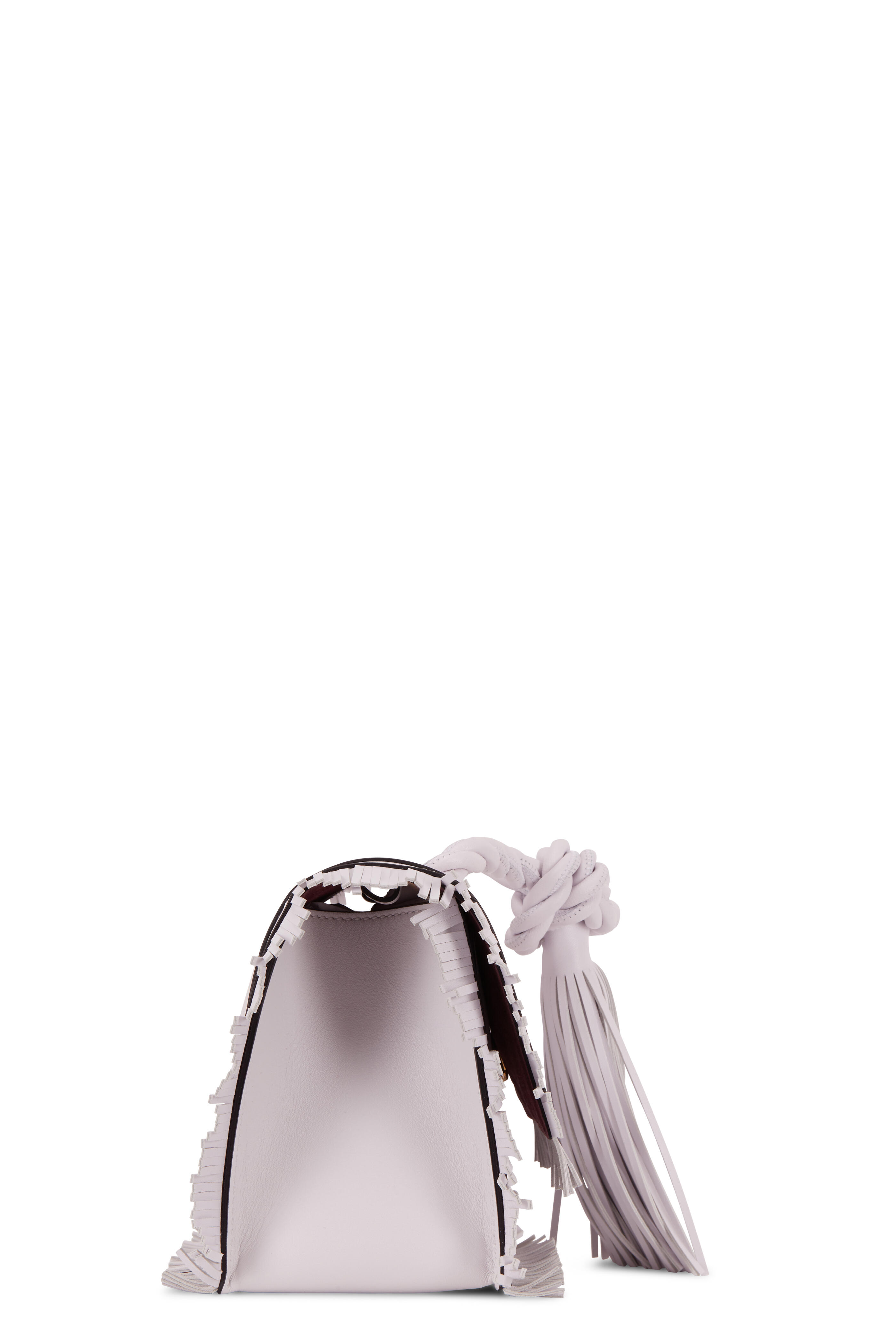 Valentino Garavani - The Rope White Fringe Leather Shoulder Bag