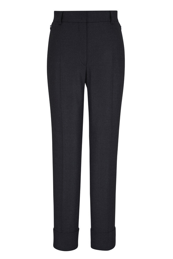 Akris Maxima Charcoal Gray Cuffed Wool Pant - view 1