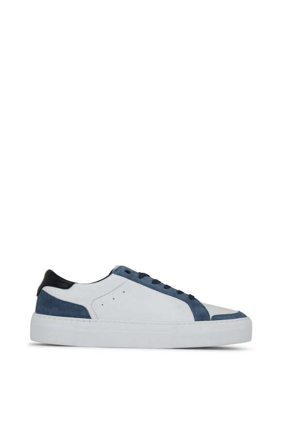 G Brown - Dynamic White & Blue Leather Sneaker 