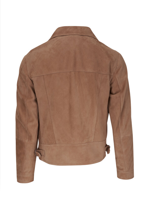 Brunello Cucinelli - Brown Suede Moto Jacket 