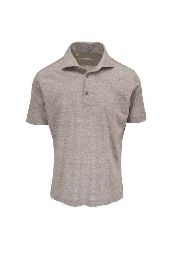 Maurizio Baldassari Camo Desert Linen & Cotton Polo
