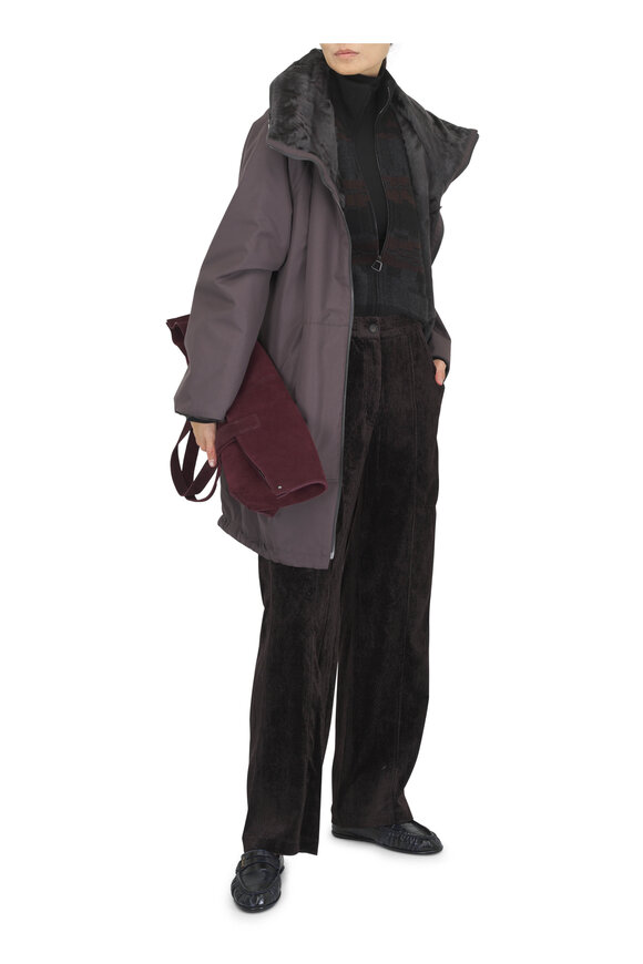 Akris Charcoal & Gray Pique Cashmere Zip Up Sweater - view 2