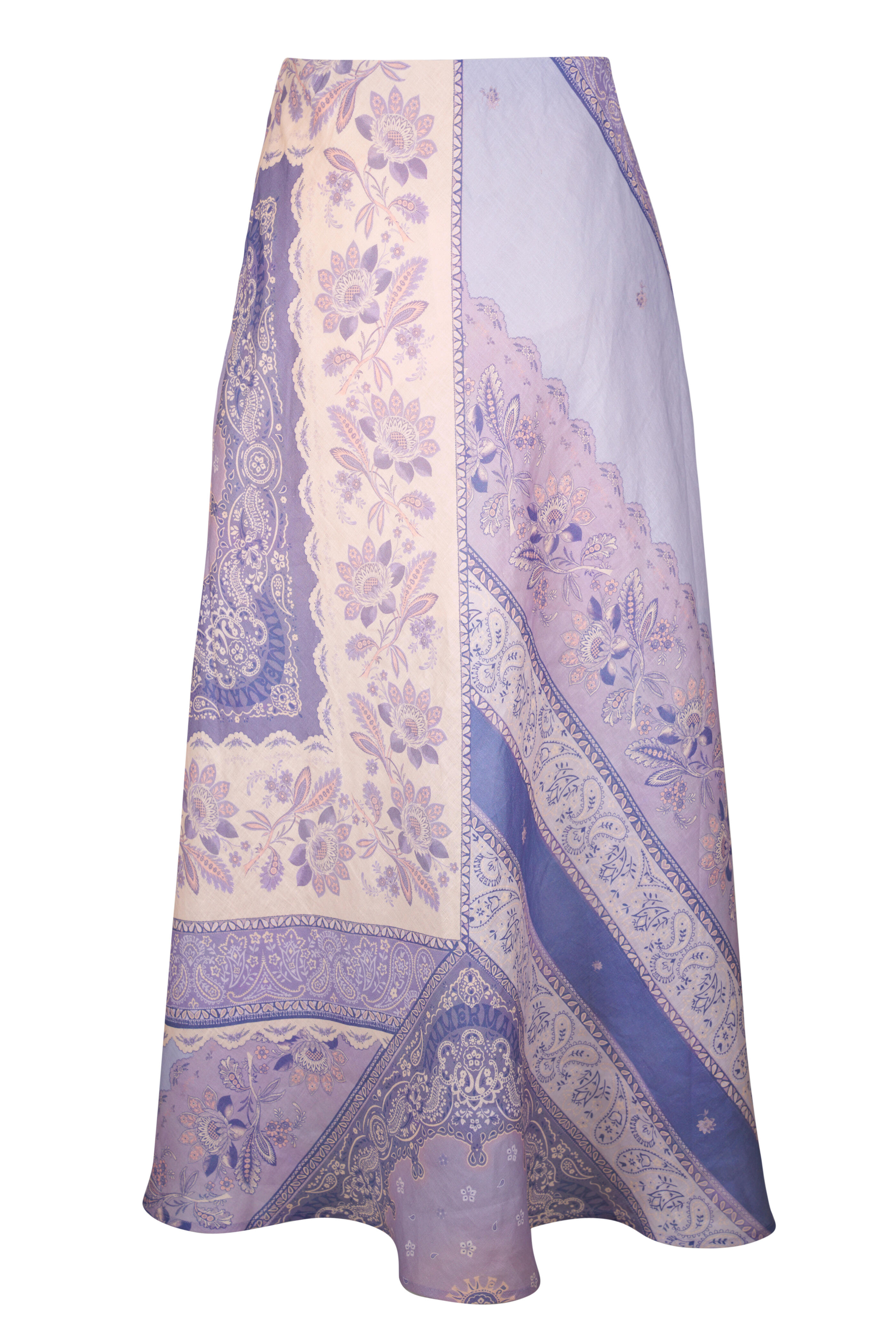 Zimmermann - Lucky Bias Blue Bandana Print Midi Skirt