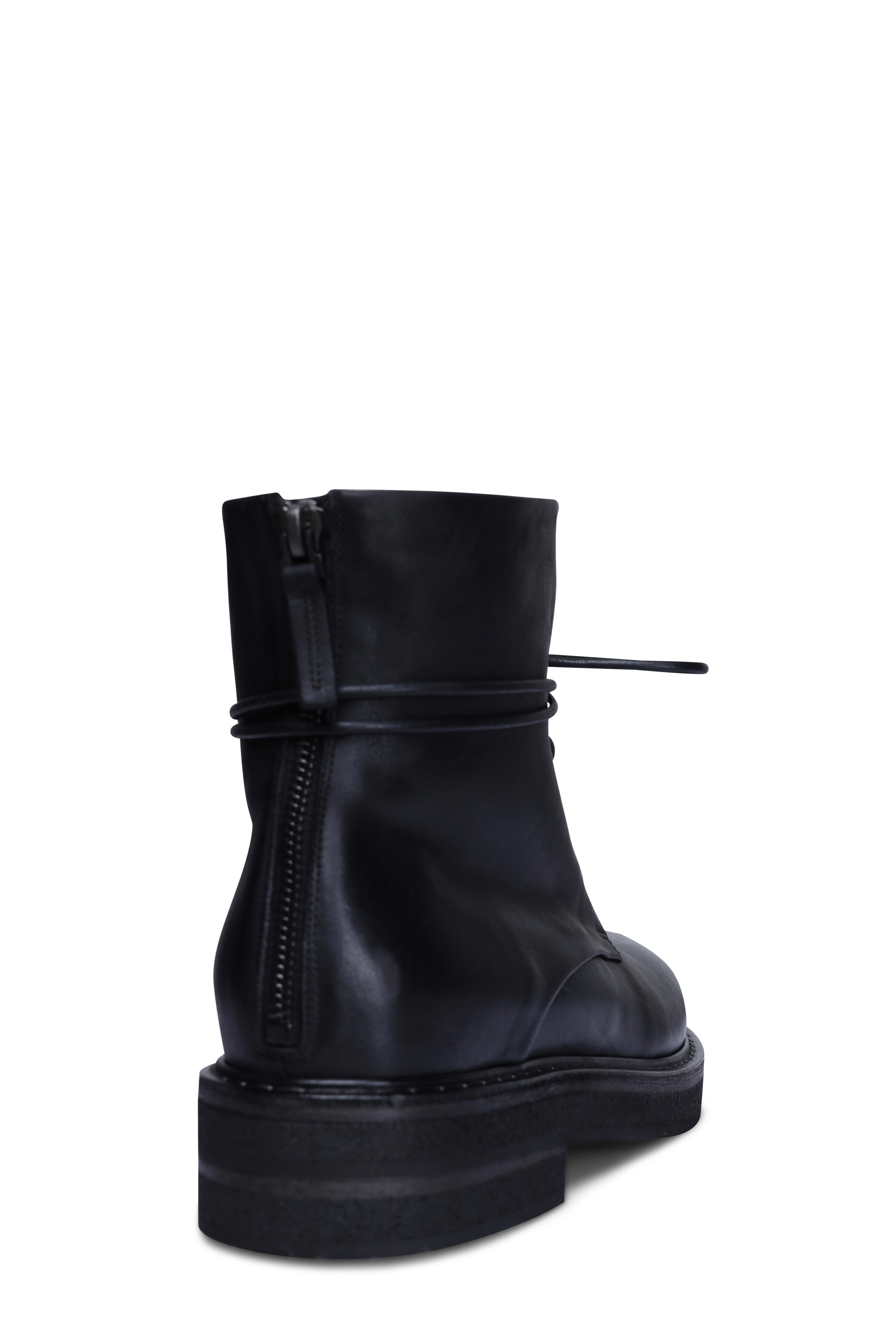 Marsell - Parrucca Black Leather Combat Boot