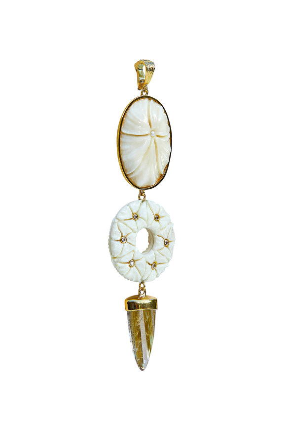 K. Brunini Jewels Diamond & Pearl Pendant - view 1
