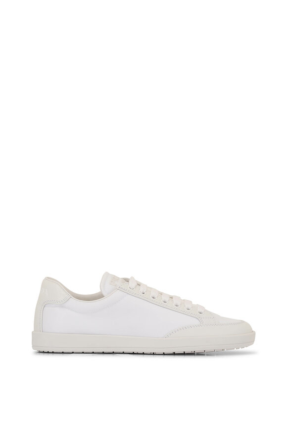 Prada - White  Nylon & Leather Sneaker