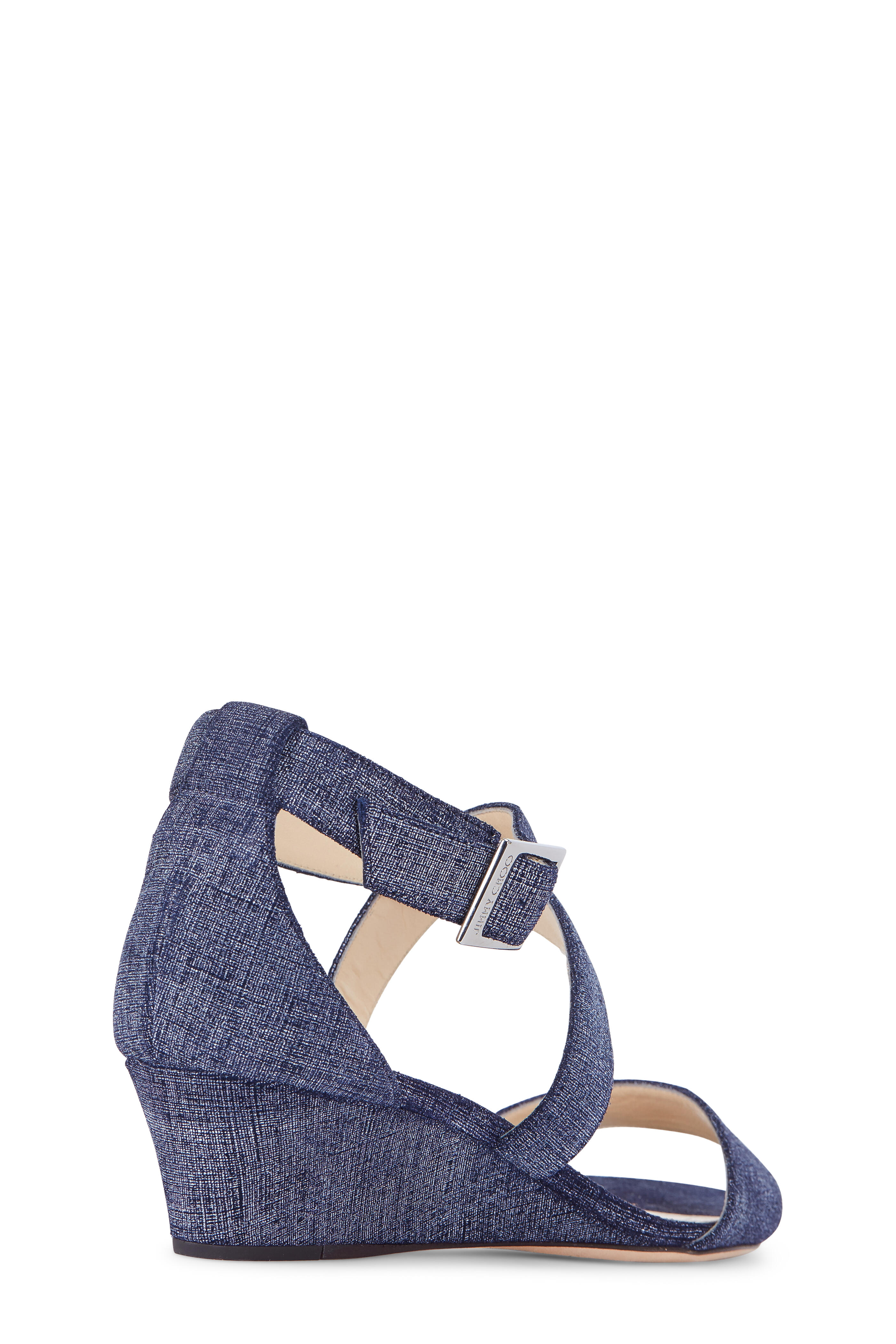 Jimmy Choo - Chiara Denim Effect Wedge Sandal, 35mm