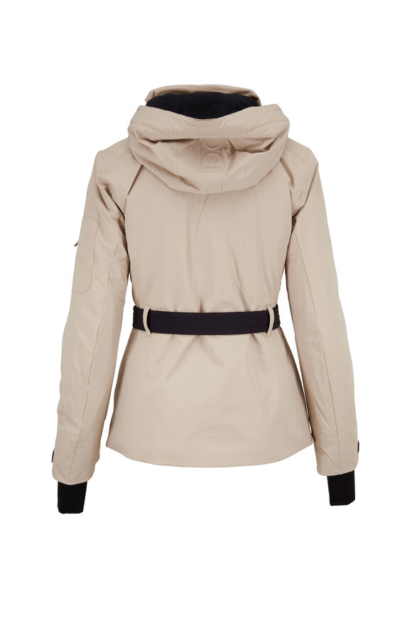 Bogner - Gitta Beige Chevron Quilted Hooded Jacket