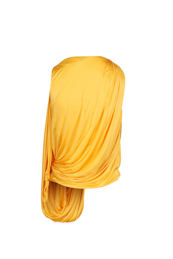 Loewe Dark Yellow Draped Asymmetrical Blouse - view 3
