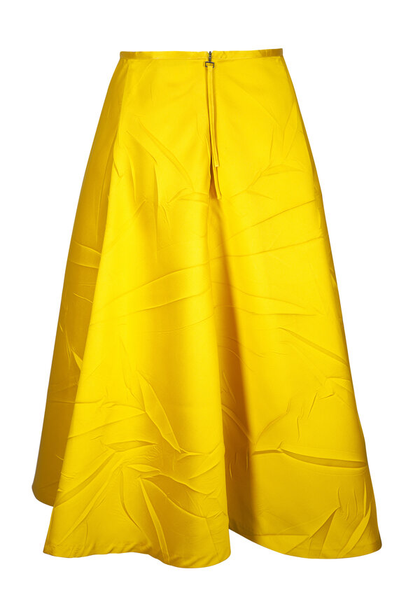 Odeeh - Macro Crincle Jacquard Lemon Midi Skirt