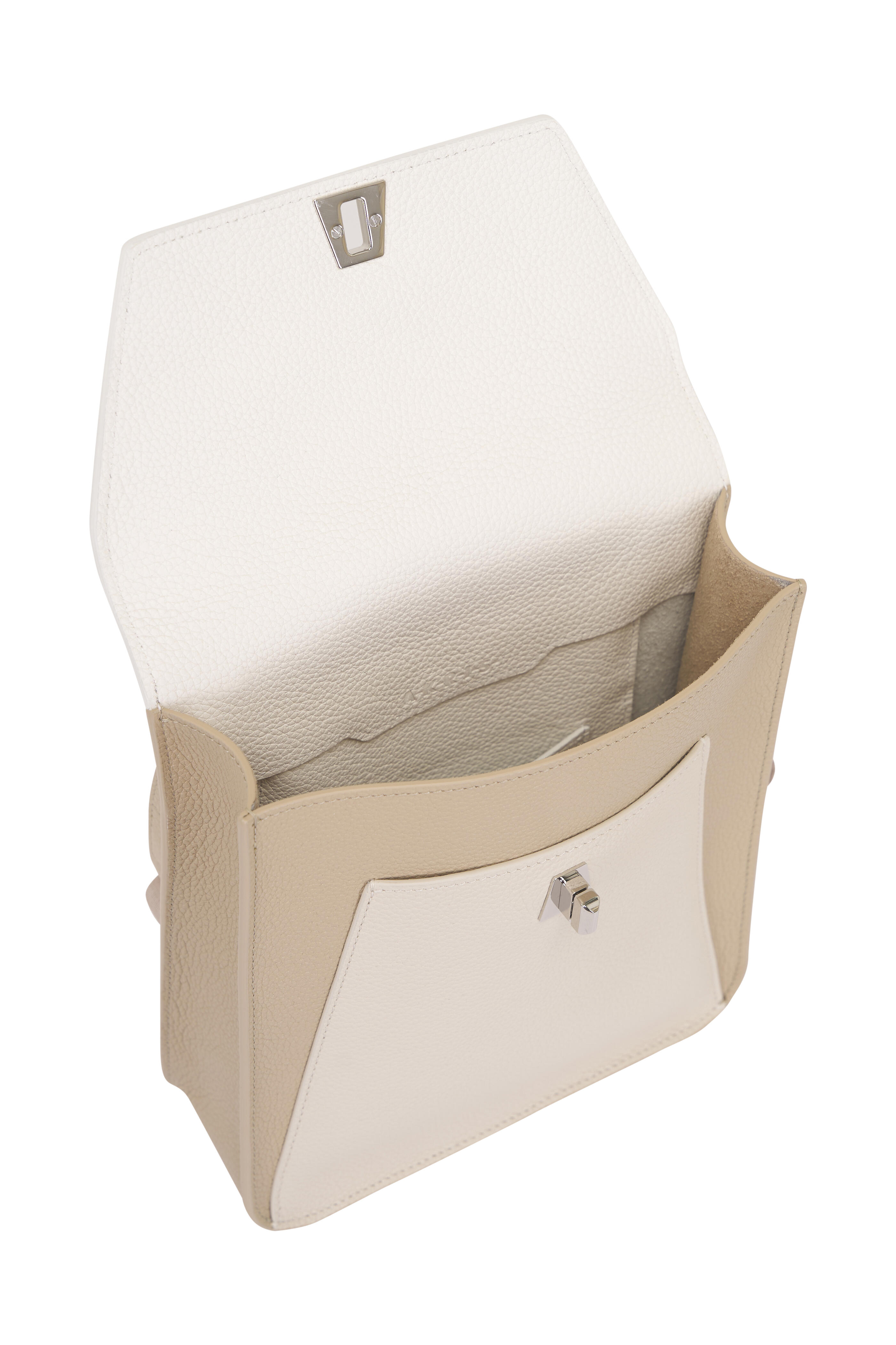 Akris - Anouk White & Beige Leather Crossbody Bag