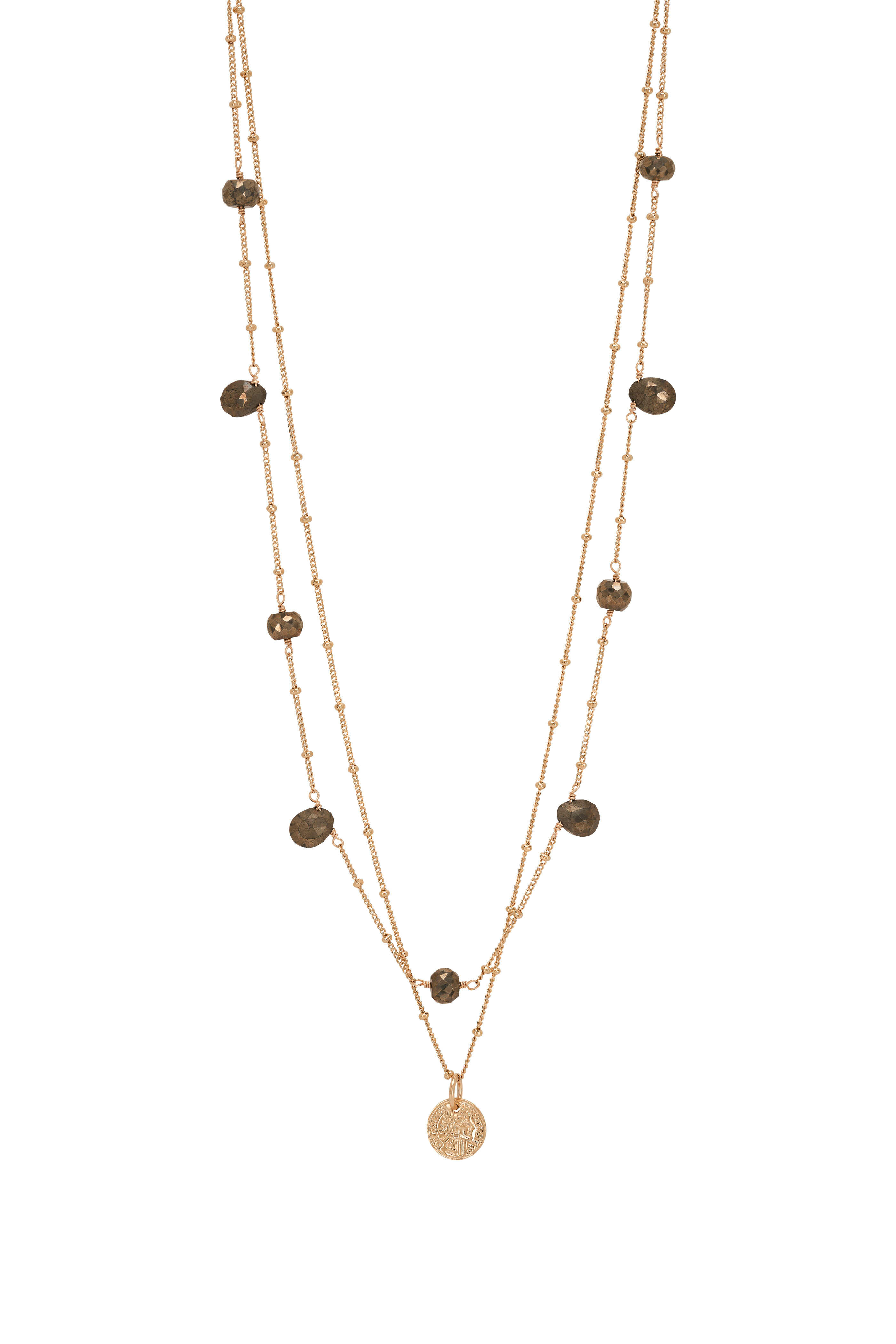 Cristina V. - Delicate Disc Pyrite Necklace | Mitchell Stores