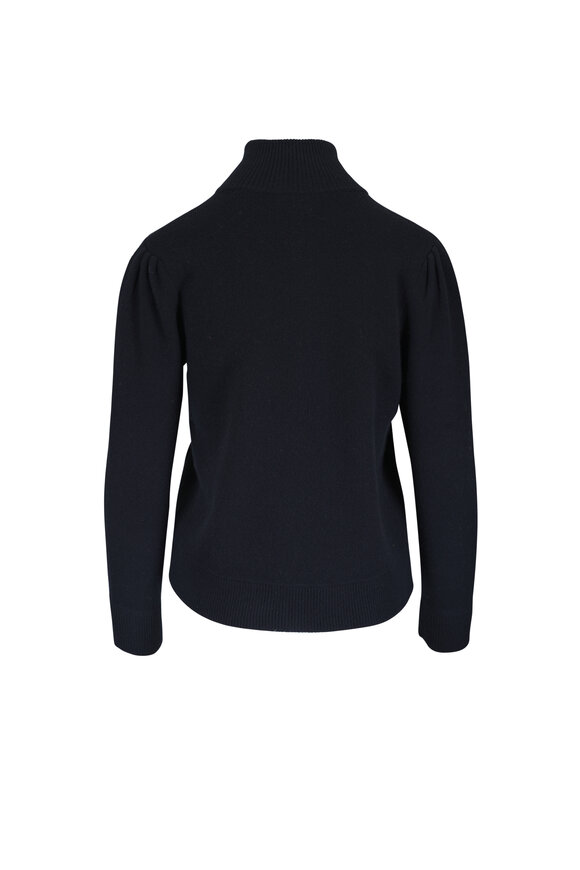 Kinross Black Wool & Cashmere Tweed Cardigan - view 2
