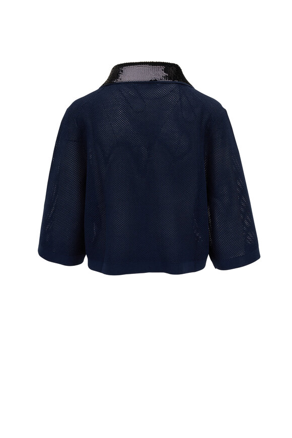 Dorothee Schumacher - Essential Ease Navy Blue Pointelle Knit Pullover